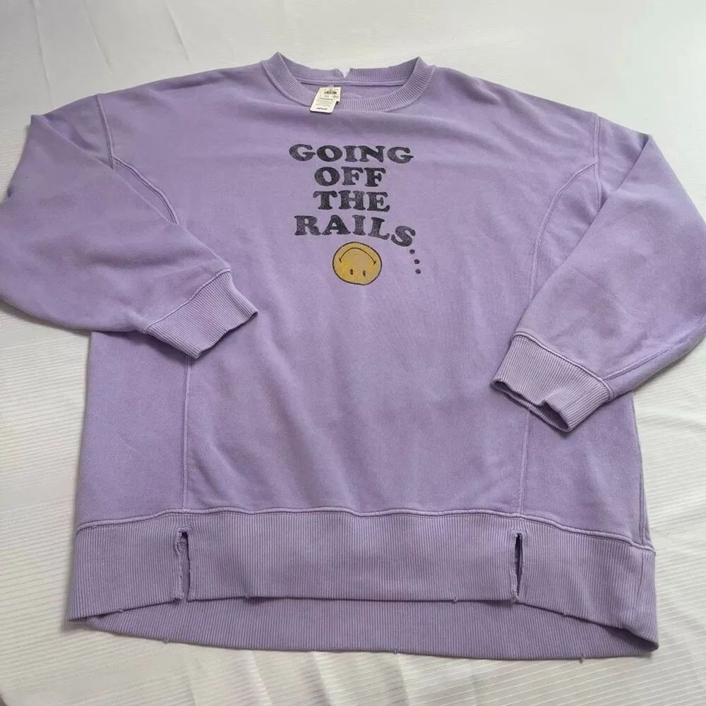 NWT Aerie Going Off The Rails Oversized Sweatshirt Size Small New